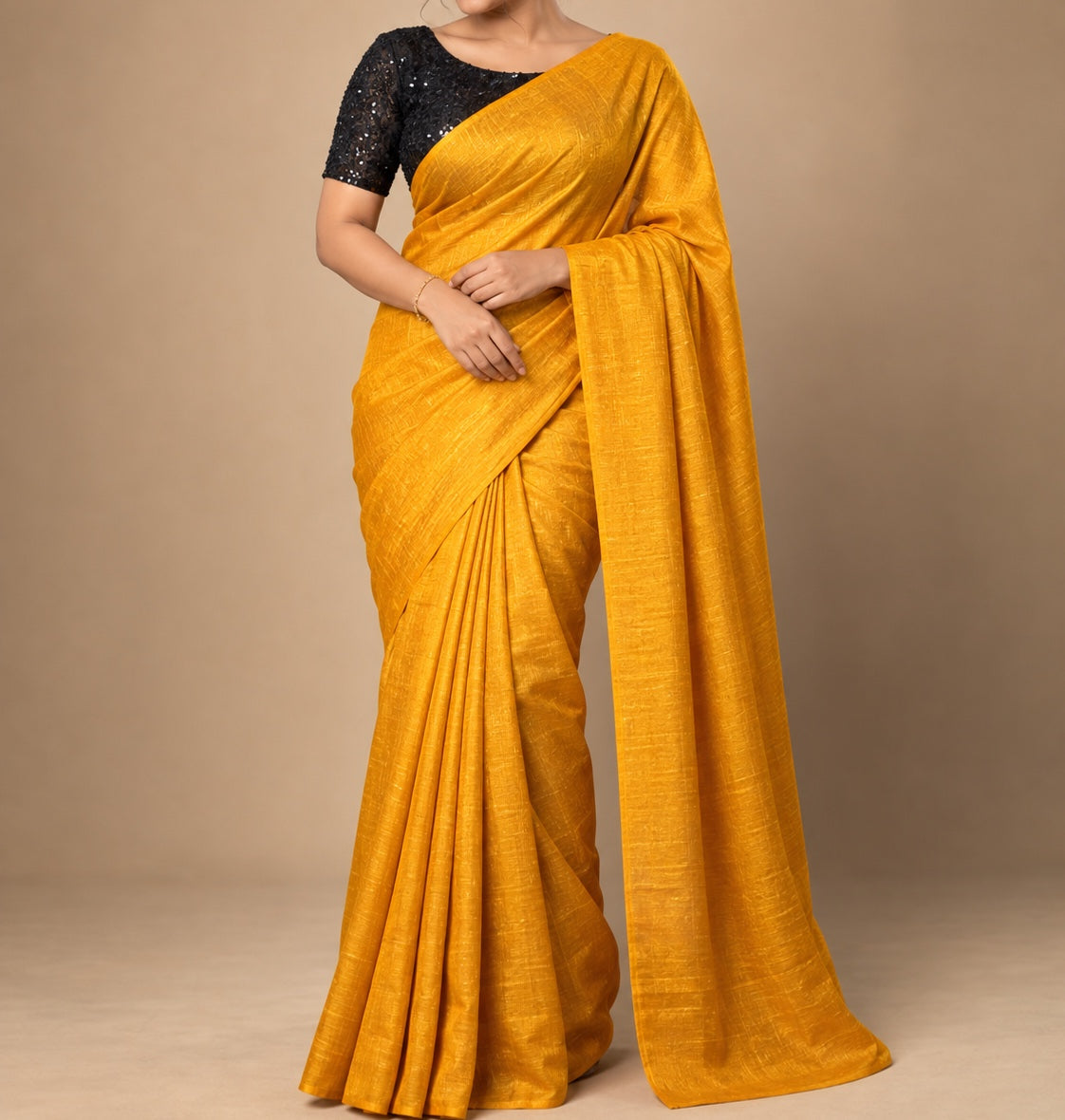 Plain Sarees with fancy blouse material — Saree Kingdom Kandy